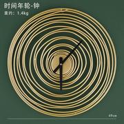北欧年轮挂钟创意家用时尚时钟个性静音挂表现代铁艺客厅轻奢钟表