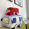 小汽车毛绒玩具儿童，床上警车抱枕玩偶公仔公交车，创意男孩生日礼物