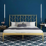 急速铁艺床金色双人床1.8米欧式简约现代1.5加固铁床单人床出