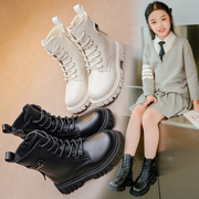 儿童马丁靴女童靴子冬季2023韩版英伦风小女孩单靴公主皮短靴