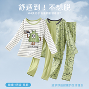 高品质儿童睡衣莫代尔套装男童薄款家居服男童长袖空调服中大童