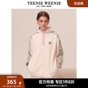 TeenieWeenie小熊奥莱秋冬连帽摇粒绒拼接套头卫衣保暖时