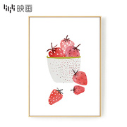 客厅餐厅水果装饰画草莓饭厅壁画，现代简约厨房，装饰挂画小清新墙画