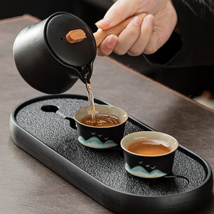 2024茶具茶盘套装家用办公室小套简易单人一壶二杯喝茶泡茶壶