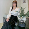 大码汉服女雪纺白色衬衣+马面，裙两件套日常改良新中式国风套装裙