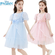迪士尼女童连衣裙儿童夏装，艾莎公主网纱裙，女孩蓬蓬裙表演礼服