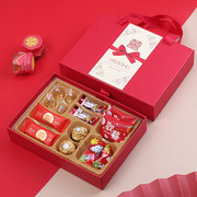 结婚礼盒喜糖盒婚庆，满月抽屉式翻盖式纸盒回礼，盒子含糖果喜糖成品