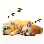 仿真法国英国斗牛犬睡觉不醒的Q萌可爱小狗摆件儿童动物玩具模型