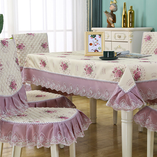 椅子套罩b餐桌布椅套椅垫布艺套装北欧长方形茶几圆简约中式家通