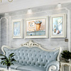 欧式装饰画客厅沙发背景墙挂画壁画，简欧三联画大气轻奢油画美式