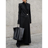 欧美街头长款黑色西装风衣外套女秋季复古高级感简约修身显瘦西服