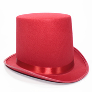 魔术师帽子林肯高帽无纺布黑色礼帽爵士帽成人六一儿童圣诞节装扮
