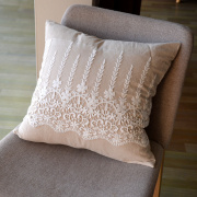 欧式韩式苎麻布法式ins蕾丝客厅沙发抱枕套靠包套靠垫套布艺定制
