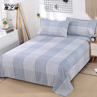 纯棉老粗布床单三件套加厚100%全棉床单，单件双人被单1.5m1.8m床品