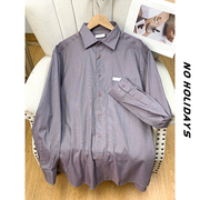 奢贵高货~商务男装衬衫，高贵紫色，长袖条纹纯棉衬衣