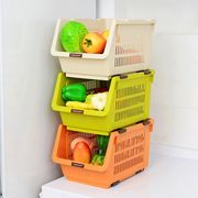 日本进口可叠加厨房置物架收纳筐水果蔬菜篮子桌面零食储物收纳盒