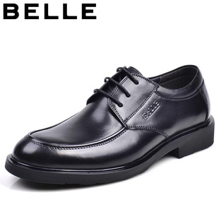 belle百丽男鞋2024英伦风系带，男皮鞋牛皮商务正装德比鞋婚鞋
