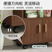 办公室茶水柜边柜小可型移动餐柜现代简约带c107.4轮滑置物柜边靠