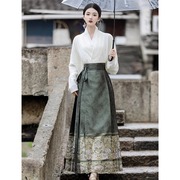 潮牌中国风马面裙套装女士秋季日常通勤高级感气质中式三件套