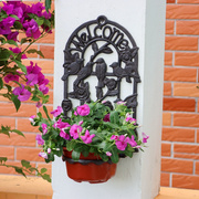欧式创意个性铸铁铁艺花盆架壁挂花篮架壁挂花架小鸟壁饰墙壁花架