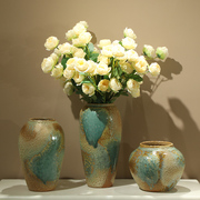 景德镇陶瓷花瓶手工粗陶罐子复古怀旧现代简约花盆干花插花