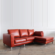 北欧皮艺沙发头层油蜡皮，美式创意客厅牛皮，转角沙发组合家具