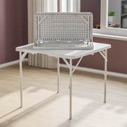 折叠桌家用餐桌小户型吃饭正方形麻将四方桌便携塑料对折手提桌子