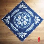 。。云南扎染布白族手工植物，蓝染方巾旅游纪念品，小方桌布挂饰85&a