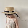 儿童草帽夏季出游遮阳沙滩帽男女童宝宝海边拍照洋气大帽檐防晒帽