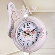 石英钟欧式客厅双面挂钟创意大气轻奢钟表美式家用大挂表时尚时钟