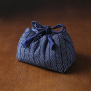 春泥蓝色加厚茶壶茶具，茶杯收纳包旅行包，布袋中式手提一壶两杯布包
