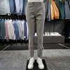 2024春basso纯色腰部隐藏松紧带，设计弹性弹力，修身男士棉质长裤子