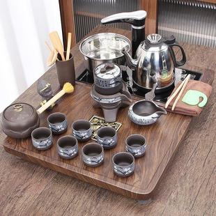 小号茶盘烧水壶一体全自动茶台家用茶具套装轻奢茶海茶道整套木制