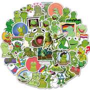 50张大青蛙布偶秀可爱Kermit科米蛙涂鸦贴纸笔记本行李箱玩具贴画