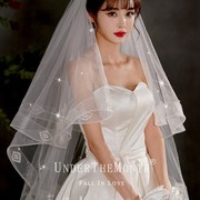 新娘结婚主婚纱头纱超仙森系网红拍照道具白色蓬蓬头纱婚纱照配饰