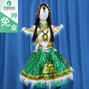 女童蒙古族礼服裙租赁快乐阳光，演唱天边的草原，央金玛藏族服装租赁