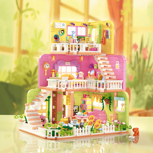 女孩子系列别墅房子拼装积木，公主城堡儿童，益智女生玩具6-12岁