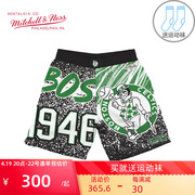 Mitchell Ness复古大logo篮球裤NBA凯尔特人队 MN短裤时尚运动裤