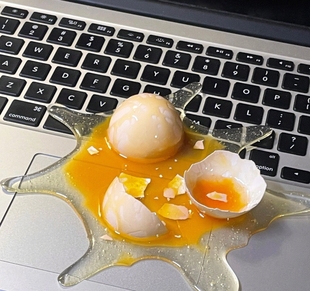碎鸡蛋手机支架打碎的鸡蛋摔破的鸡蛋打翻的珍珠奶茶恶搞整人玩具