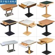 餐饮桌子快餐奶茶饭店面馆西餐厅餐桌椅组合长方形带抽屉收纳商用