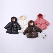 女童宝宝羽绒服中长款加厚连帽1-3-6-8岁小童装22冬季外套