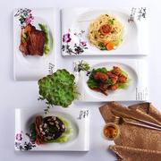 创意长方形陶瓷盘子酒店，个性中式菜盘鱼盘家用冷菜西餐异形盘餐具
