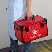安援急救药箱智能感应灯铝合金，医药收纳出诊应急箱家用急救箱红色