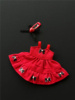 小香风蝴蝶结浮雕，珍珠ob11娃衣lolita大红色，复古吊带连衣裙