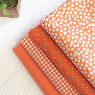 橙色格子欧式棉麻桌布，布艺茶几台布，圆桌盖布长方形布艺定