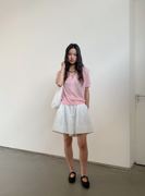 evertrue2024夏季韩版开衫针织冰丝，毛衣女装短袖，透视t恤15713