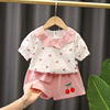 婴儿衣服夏季纯棉短袖洋气可爱甜美小公主套装分体一岁女宝宝夏装