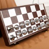 国际象棋磁性折叠高档皮盒收纳套装小学生金属棋子便携式欧式摆件