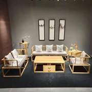 新中式实木沙发组合禅意现代简约古典民宿茶楼客厅小户型沙发椅子