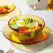 玻璃餐具套装饭碗面碗汤碗沙拉碗琥珀色玻璃碗耐高温碗碟家用